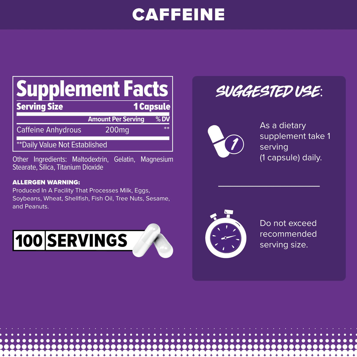 FINAFLEX Pure Caffeine Capsules for Energy & Focus - 100 Capsules - image 2
