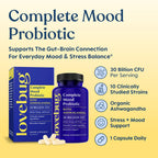 LOVEBUG Complete Mood Probiotic with Ashwagandha - 30 Capsules - image 2