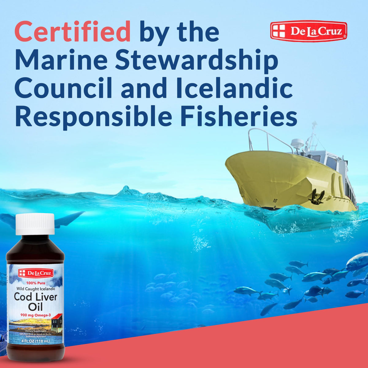 De La Cruz Pure Cod Liver Oil Icelandic Fish Oil - 4 fl. oz - image 5