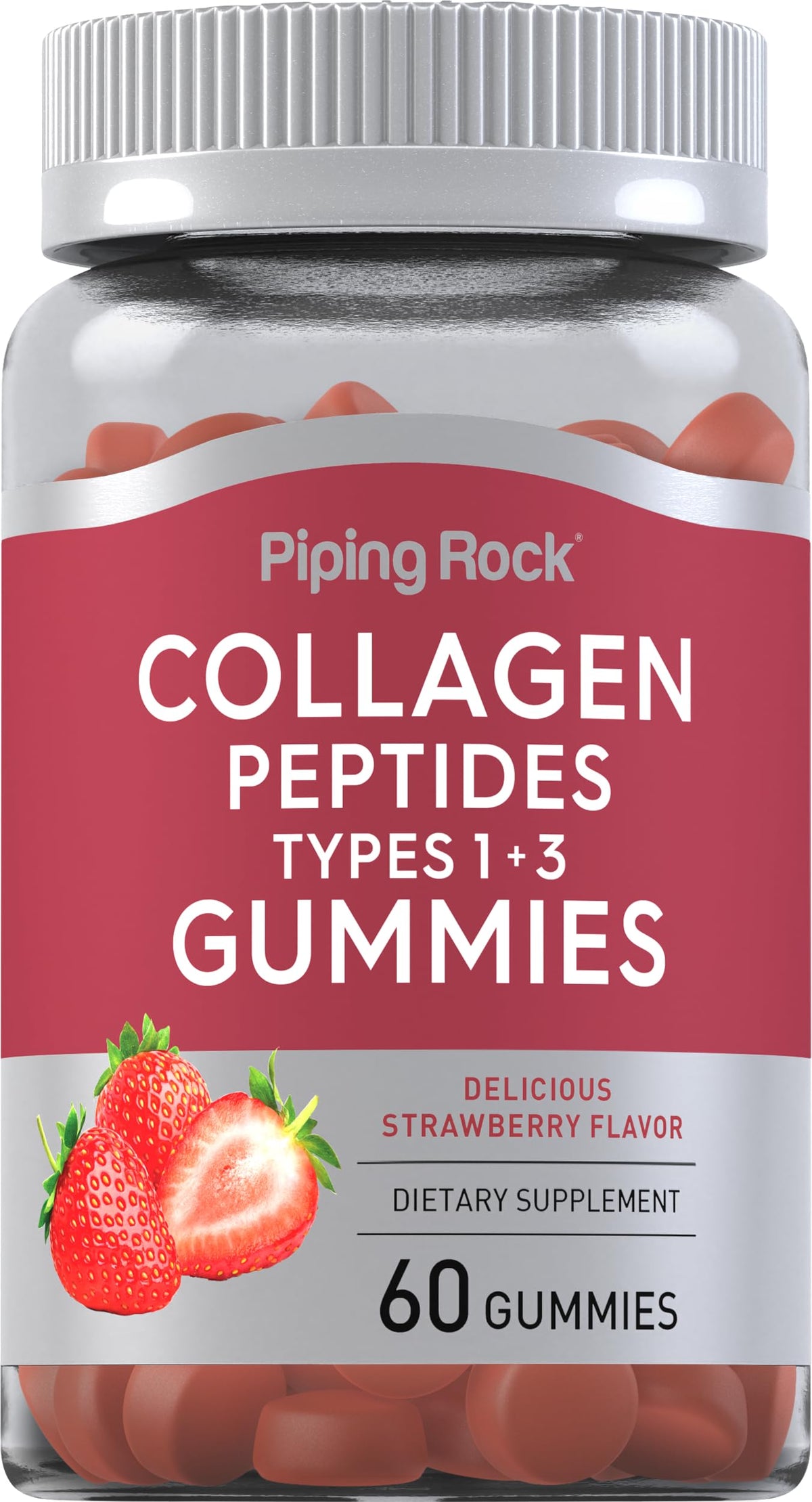 Piping Rock Collagen Gummies Type 1 and 3 - 60 Count