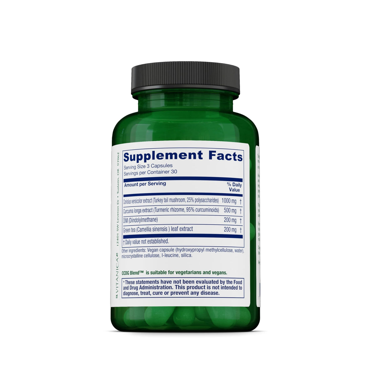 Vitanica CCDG Blend DIM Supplement with Turkey Tail - 90 Capsules - image 2