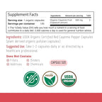Incas USDA Organic Cayenne Pepper Capsules 500mg - 120 Count - image 2