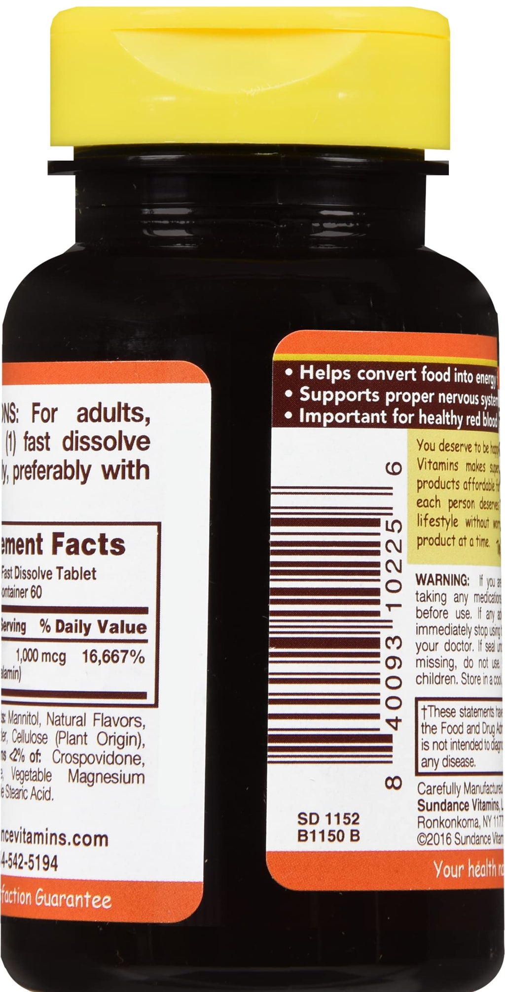 Sundance Vitamin B-12 1000 mcg Fast Dissolve Tablets - 120 Count - image 4