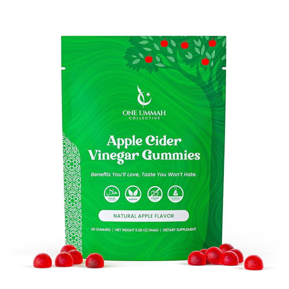 One Ummah Halal Certified Apple Cider Vinegar Gummies - 60 Count