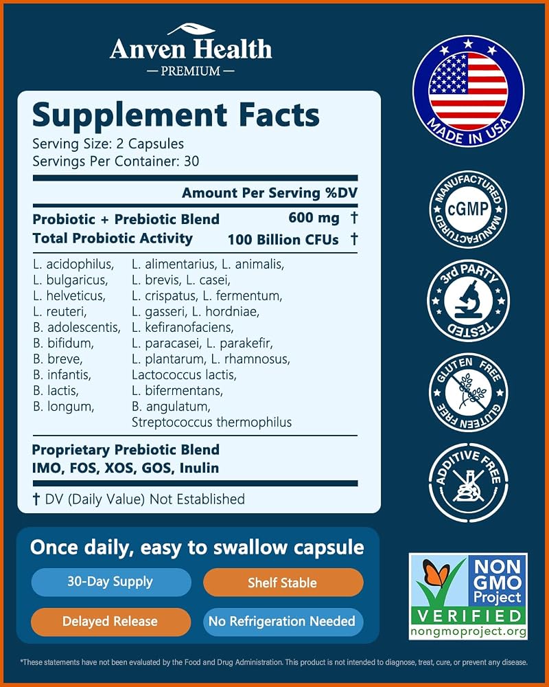Anven Health 100 Billion Probiotics for Men and Women 27 Strains 5