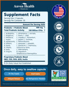 Anven Health Probiotics 100 Billion CFU with Prebiotics - 60 Capsules - image 2