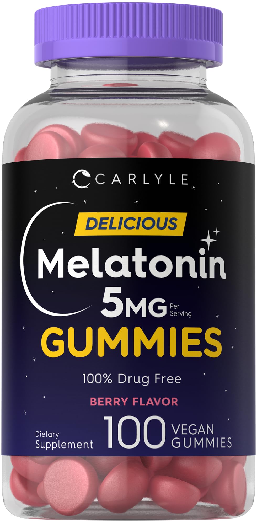 Carlyle Melatonin 5mg Gummies Berry Flavor - 100 Count