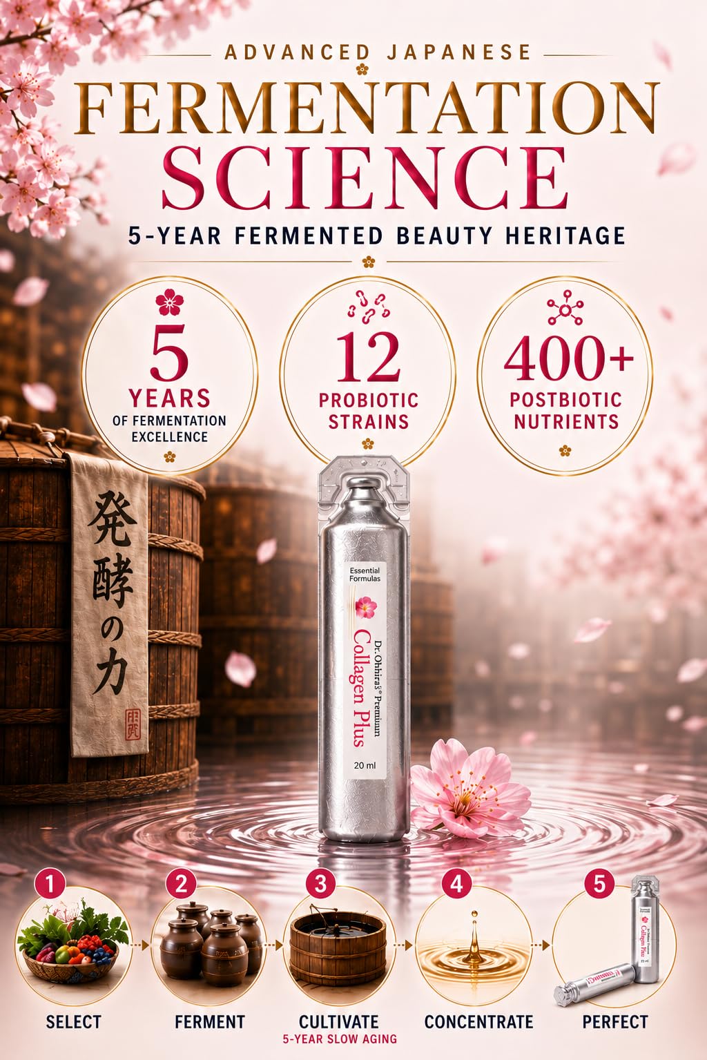 Dr. Ohhira's Premium Collagen Plus Liquid Marine Collagen - 5 Vials - image 3