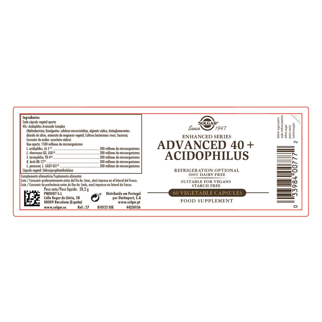 Solgar Advanced 40+ Acidophilus - 60 Vegetable Capsules - image 6