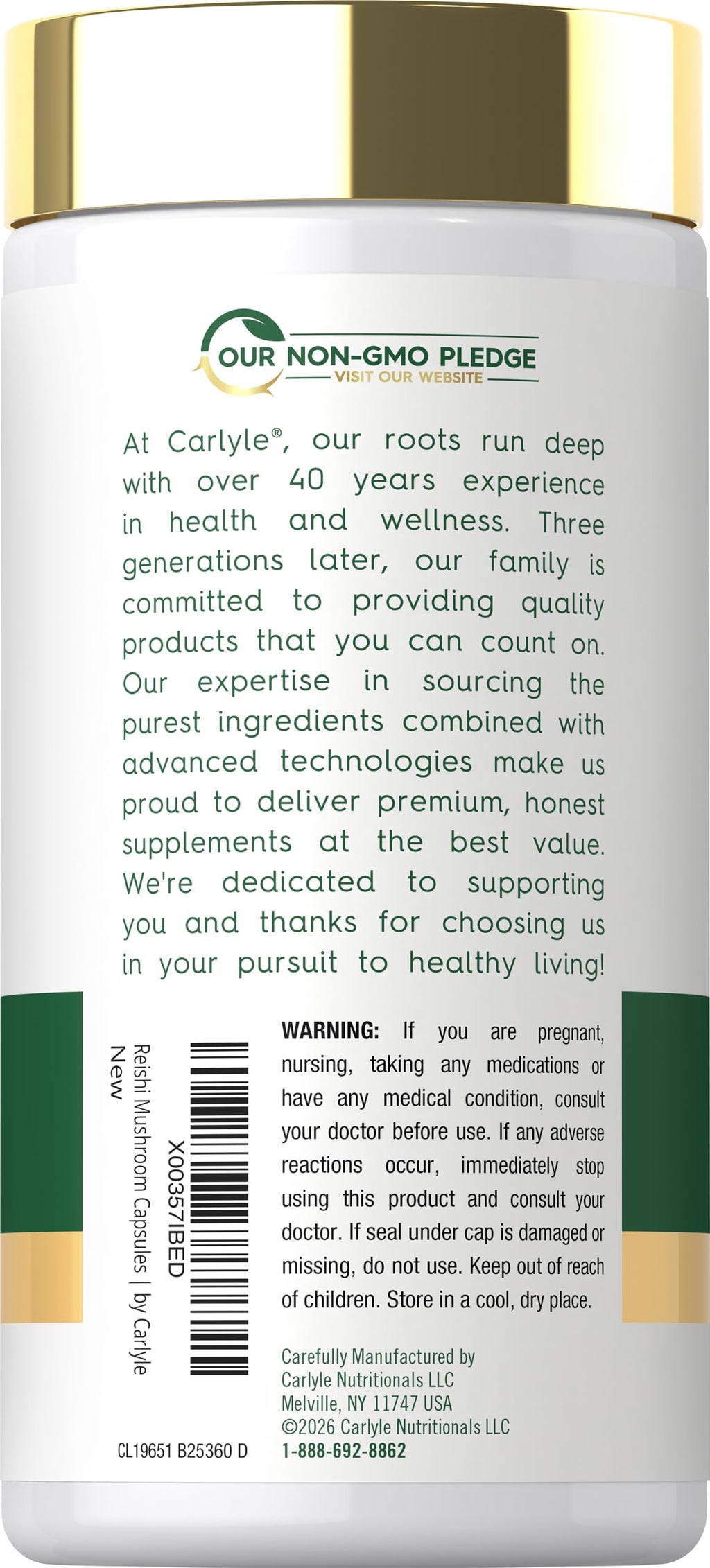Carlyle Reishi Mushroom Capsules - 300 Count - image 3