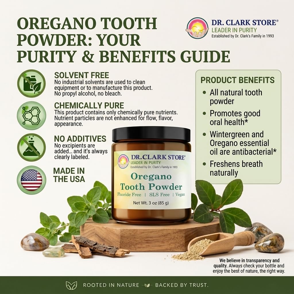 Dr Clark Dr. Clark Oregano Tooth Powder Natural Oral Health - 3oz - image 3