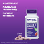 Natrol B12 5000 mcg Fast Dissolve Energy Metabolism - 200 Tablets - image 5