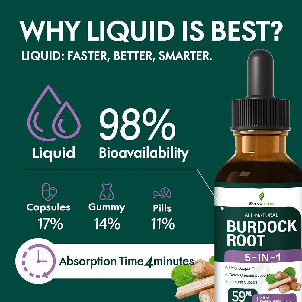 Selvaherb Burdock Root Organic Tincture for Liver Support - 2 Fl Oz - image 5