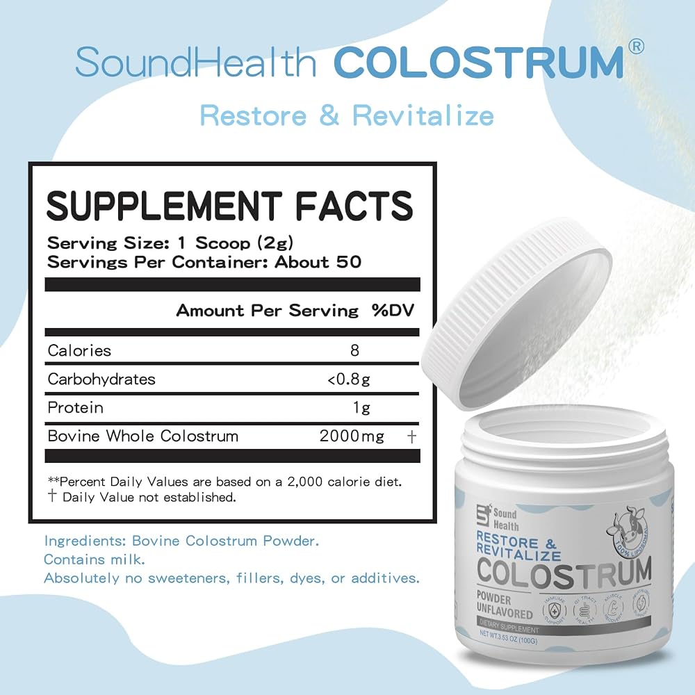 Sound Health Supplements Colostrum Supplement Powder for Humans