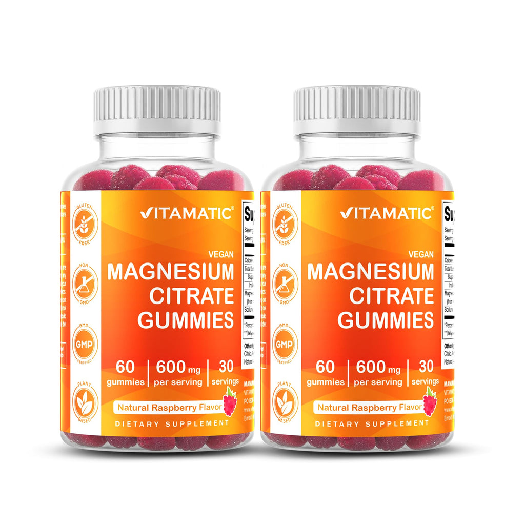 Vitamatic Magnesium Citrate Gummies 600mg per Serving - 60 Vegan