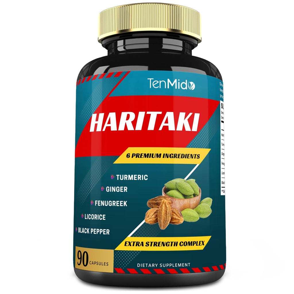 Tenmido Haritaki Extract with Turmeric & Ginger - 90 Capsules