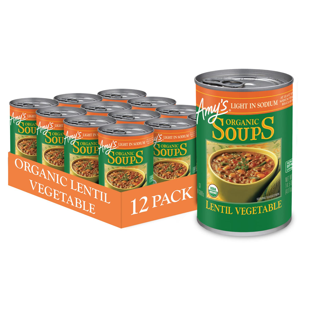 Amy's Organic Light in Sodium Lentil Vegetable Soup - 12 Pack