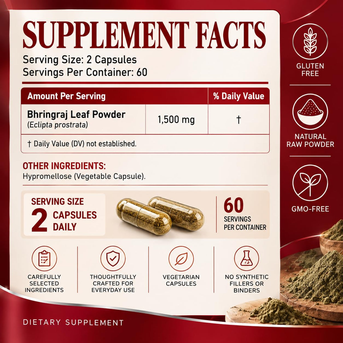AMALTH Bhringraj Capsules 1500 mg - 120 Vegetarian Capsules - image 4