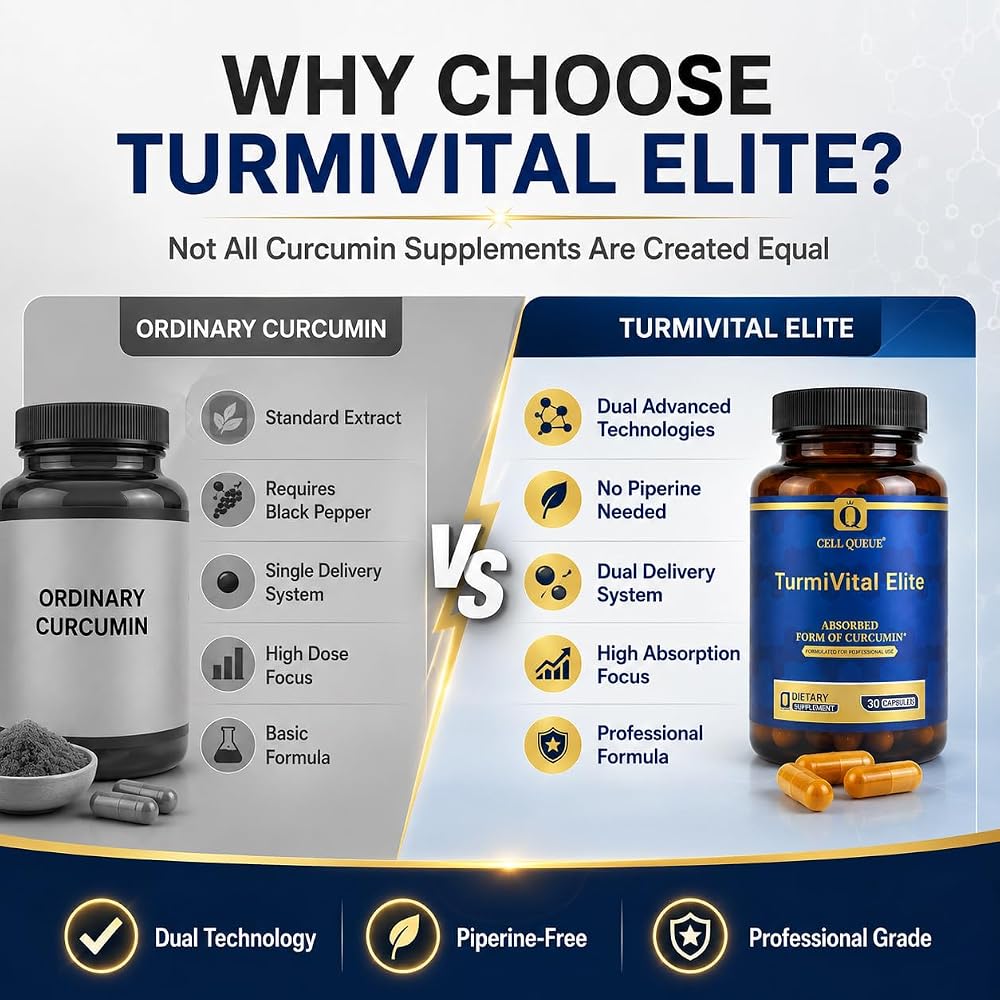 Cellqueue Turmeric Curcumin Supplement Dual Absorption - 30 Capsules - image 3