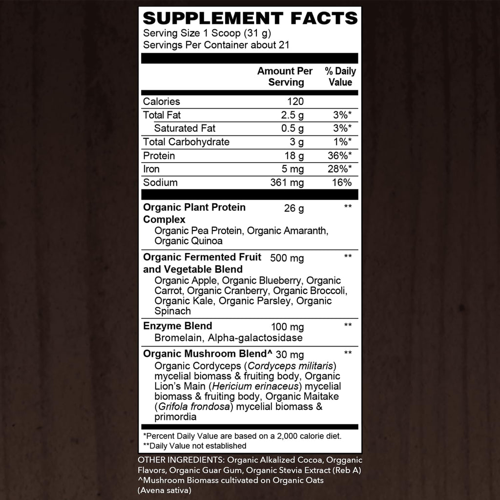 SOTRU Organic Vegan Protein Powder - Whole Food
