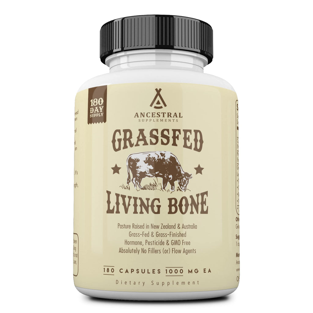 Ancestral Supplements Grass Fed Beef Living Bone Supplement - 180 Capsules