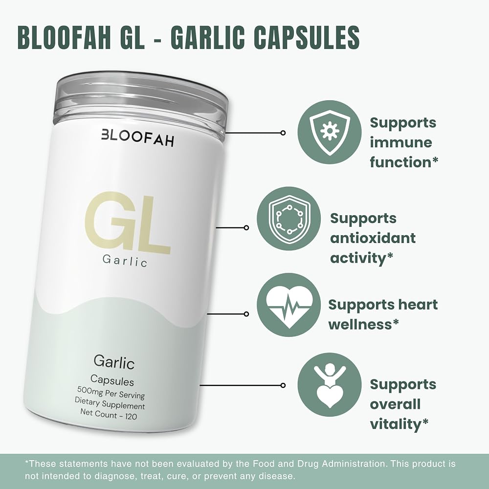 Bloofah Garlic Extract 500mg Capsules for Daily Wellness - 120 Capsules - image 4