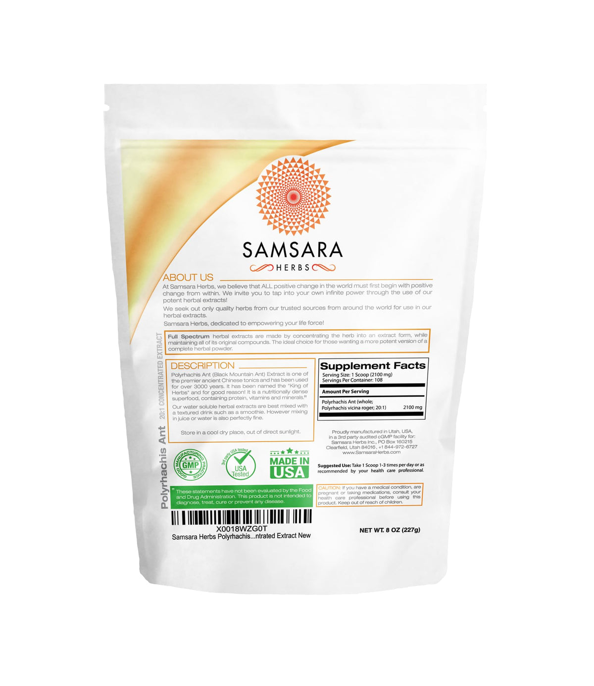 Samsara Herbs Polyrhachis Black Ant 20:1 Extract Powder - 8oz - image 2