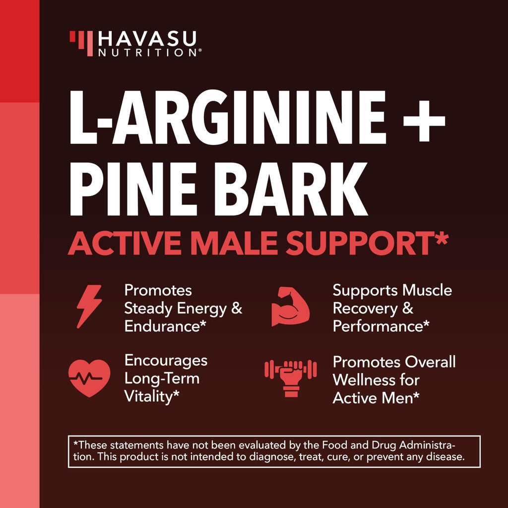 HAVASU NUTRITION L-Arginine Nitric Oxide Supplement Capsules