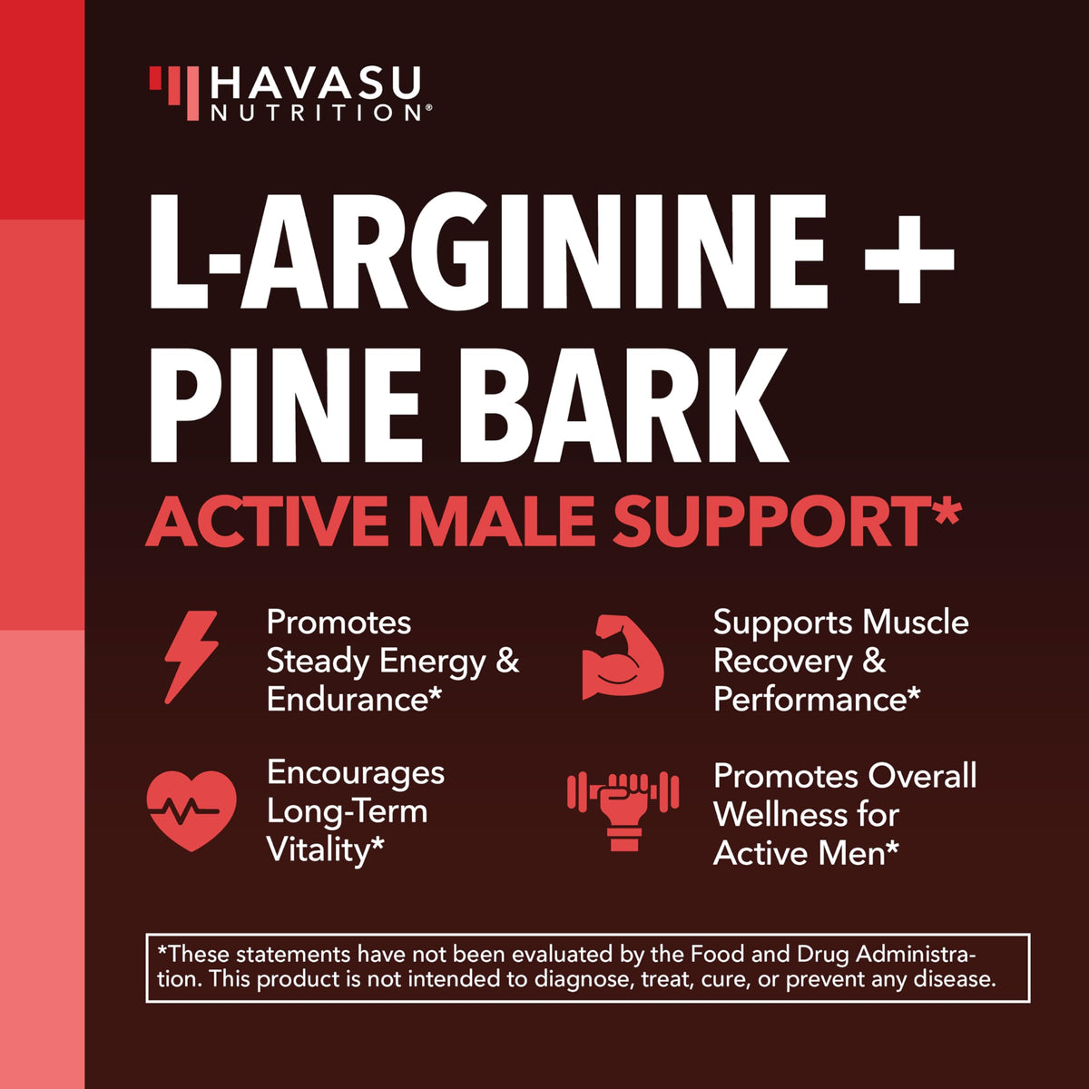 HAVASU NUTRITION L-Arginine Nitric Oxide Supplement Capsules