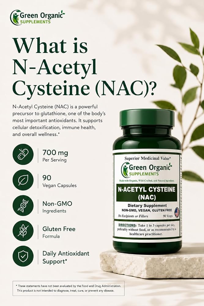 Green Organic Supplements' N-Acetyl Cysteine (NAC)