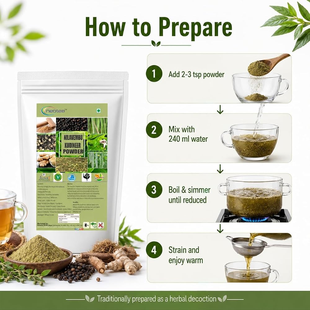 neotea Nilavembu Kudineer Powder Andrographis Herbal Mix - 300g - image 5