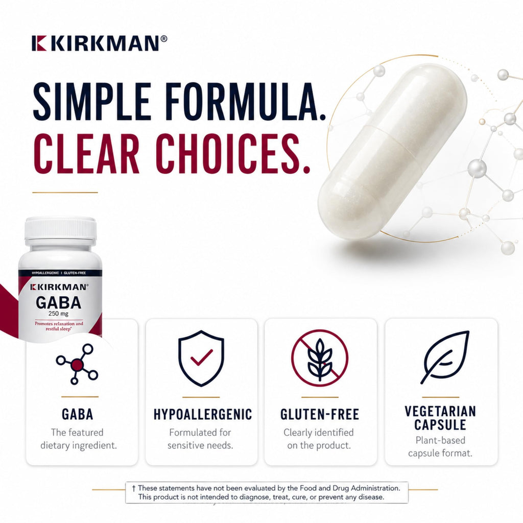 Kirkman GABA 250 mg Amino Acid Supplement - 150 Vegetarian Capsules - image 6