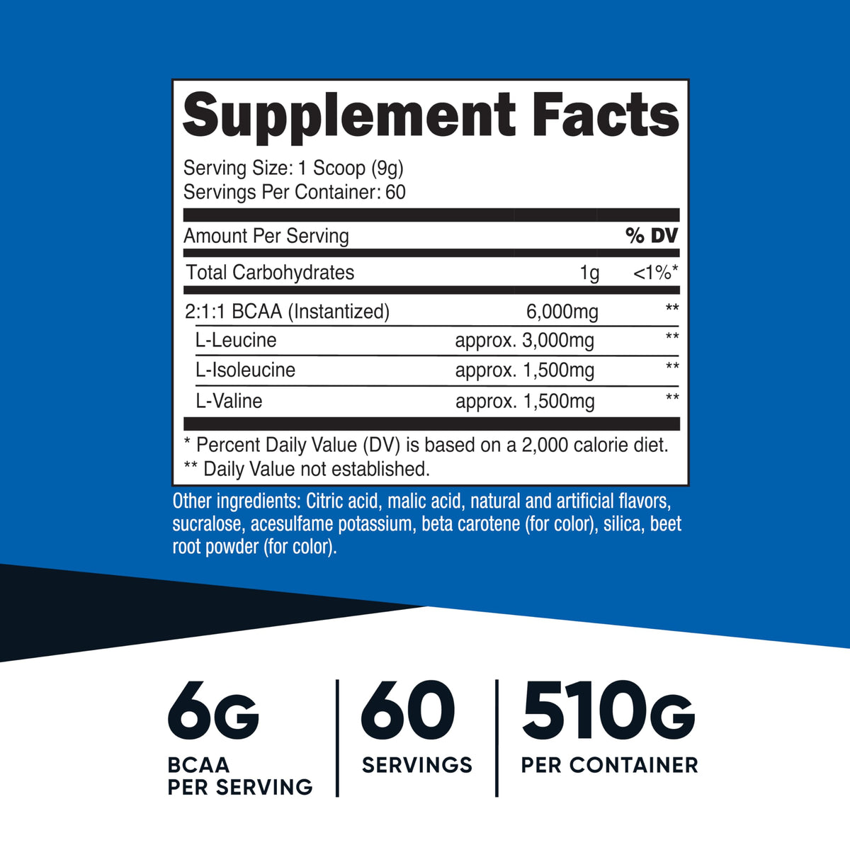 Nutricost BCAA Powder- 2:1:1