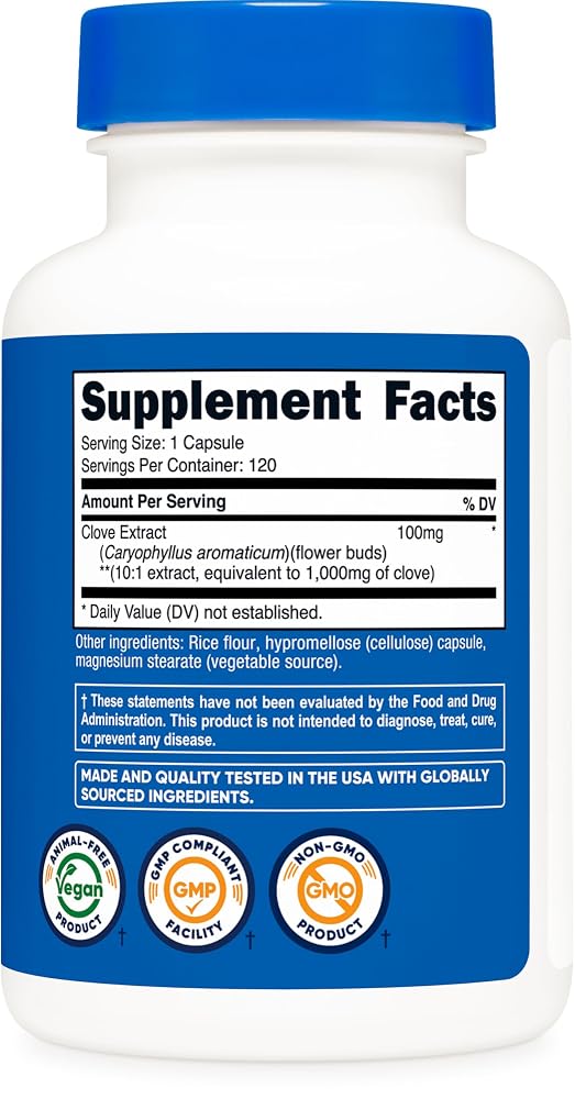 Nutricost Clove Extract 100mg - 120 Capsules - image 5