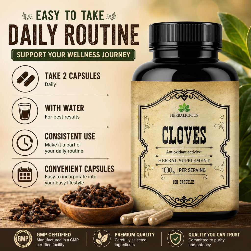 HERBALICIOUS Cloves Capsules Natural Supplement - 100 Capsules - image 4