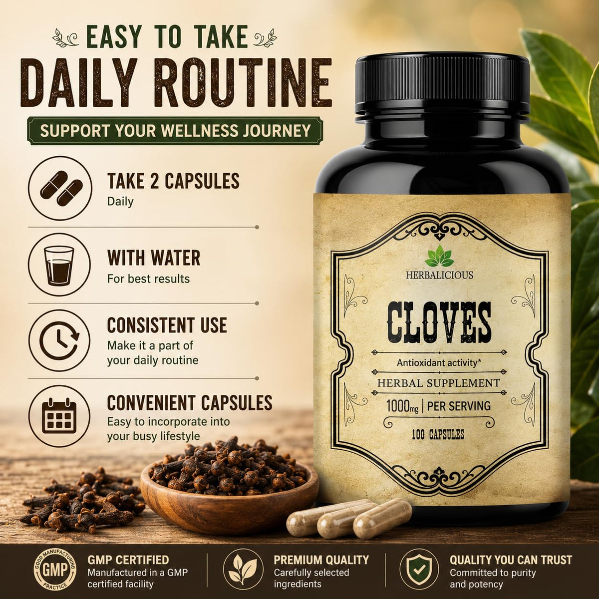 HERBALICIOUS Cloves Capsules Natural Supplement - 100 Capsules - image 4