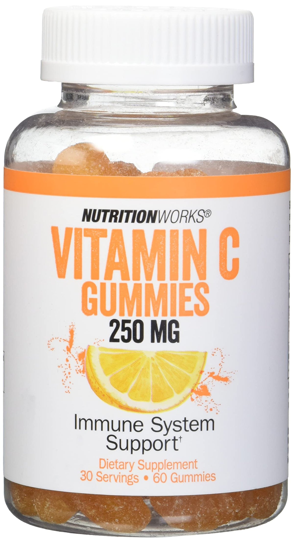 NutritionWorks Vitamin C 250 mg Gummies for Immune Support - 60 Gummies
