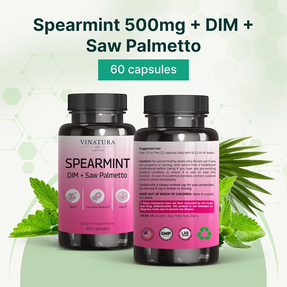 VINATURA Spearmint Capsules with DIM & Saw Palmetto - 60 Capsules - image 8