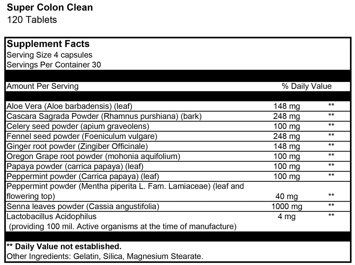 Dr. Venessa's Formulas Super Colon Clean - 120 Capsules - image 2