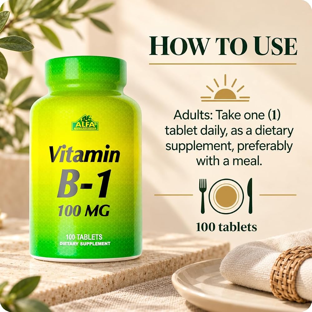 ALFA VITAMINS Vitamin B-1 100 mg - 100 Tablets - image 7