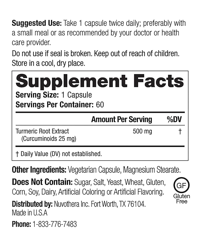 Nuvothera Super-Micronized Turmeric Curcumin Capsules - 60 Capsules - image 7