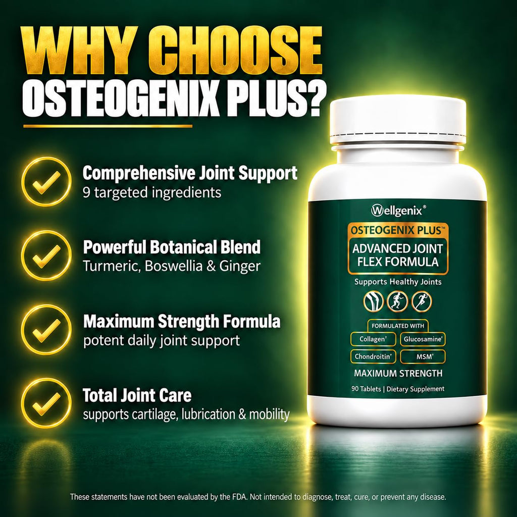 Wellgenix Osteogenix Plus Joint Support Glucosamine Chondroitin MSM - 90 Tablets - image 3
