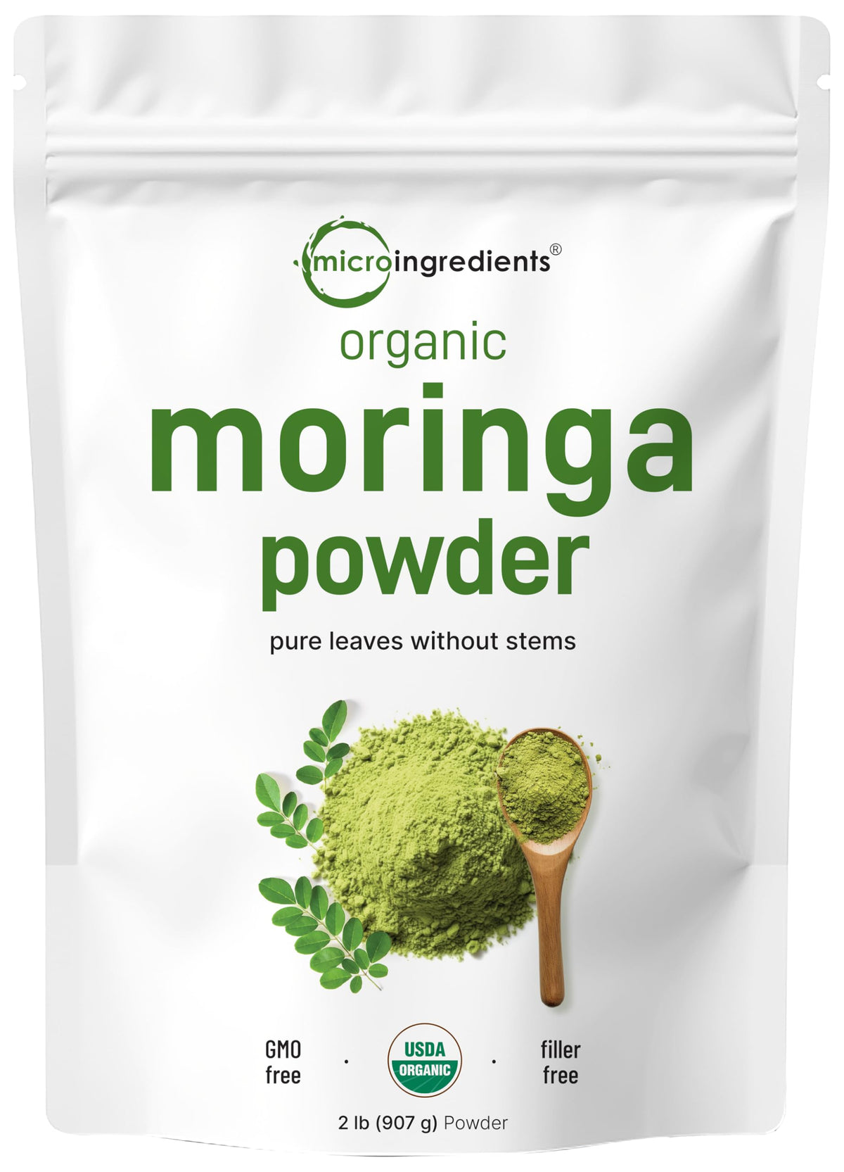 Micro Ingredients Organic Moringa Oleifera Leaf Powder - 32 oz
