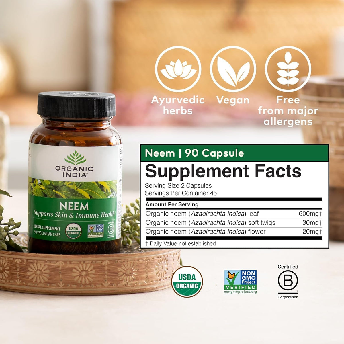 Organic India Neem - 90 Capsules - image 2