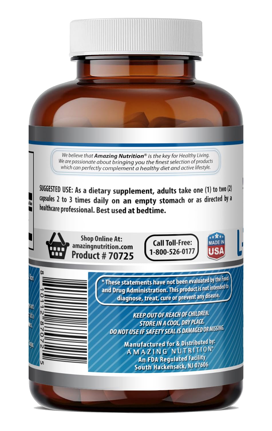 Amazing Nutrition L-Tryptophan 500 mg - 240 Capsules - image 5