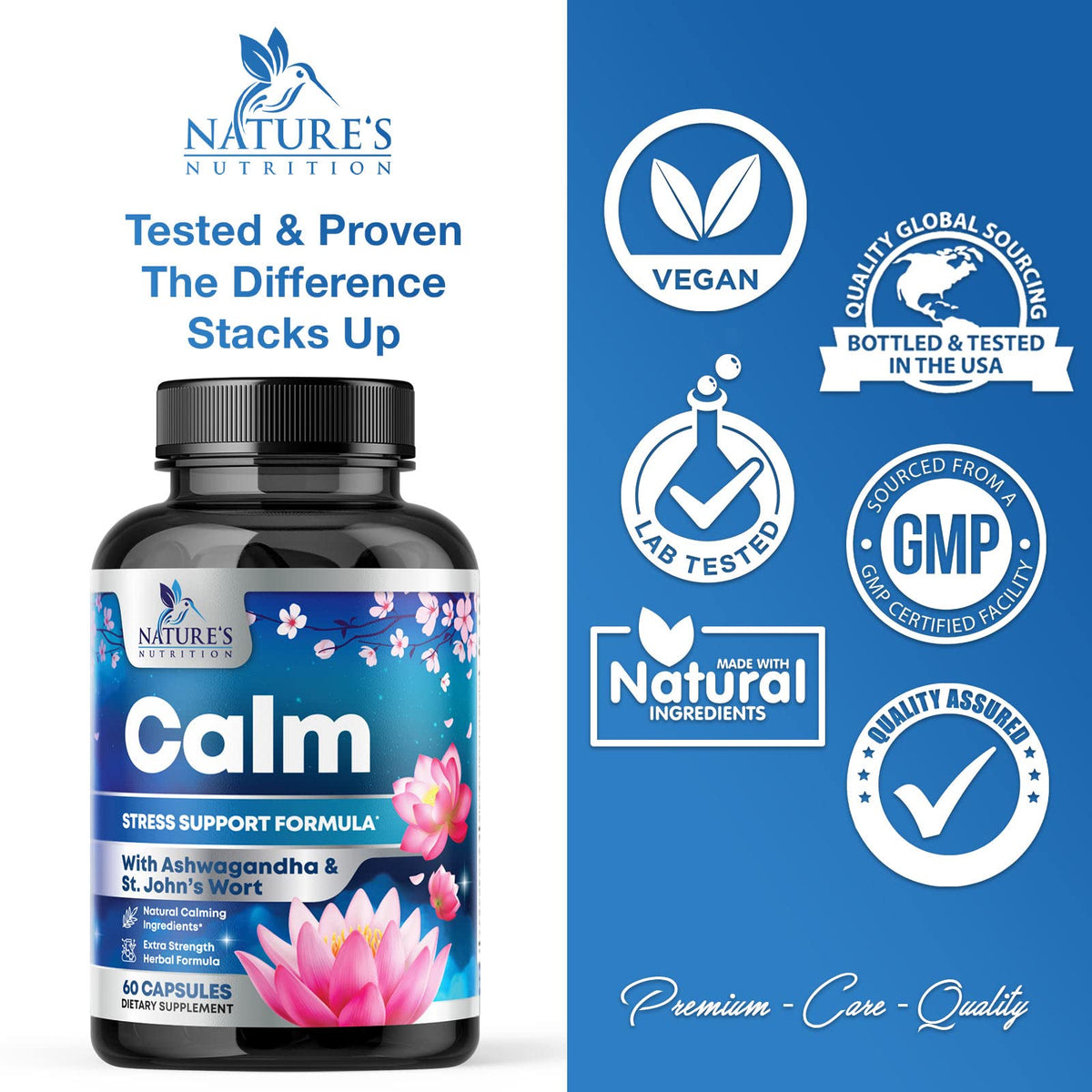 Nature's Nutrition Stress Support Supplement - Extra Strength Relief