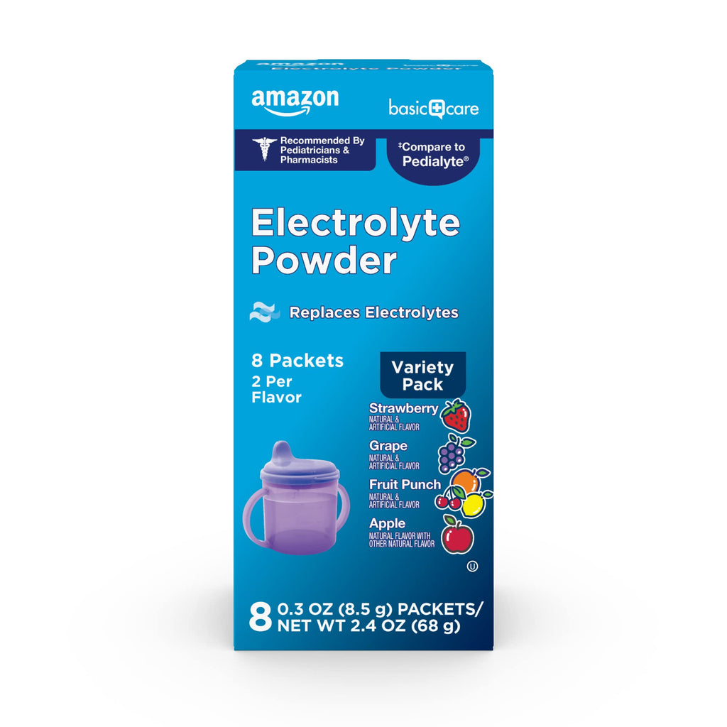 Amazon Basic Care Electrolyte Powder Variety Pack - 8 Count