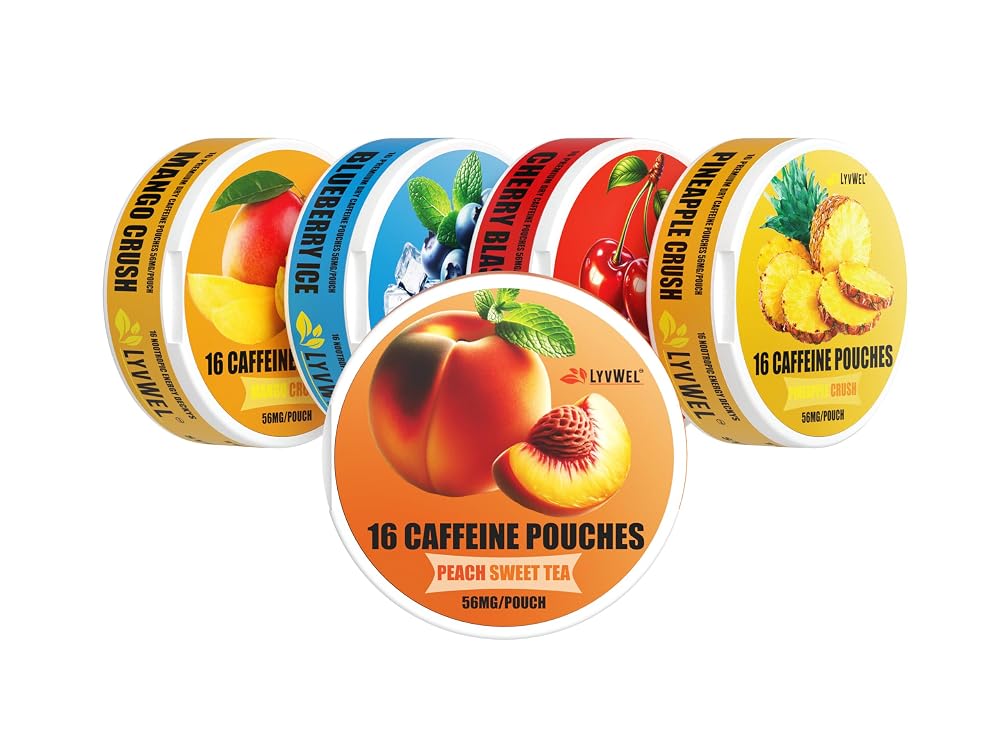 LyvWel Caffeine Dip Pouches 56mg Nootropic Focus - 80 Count