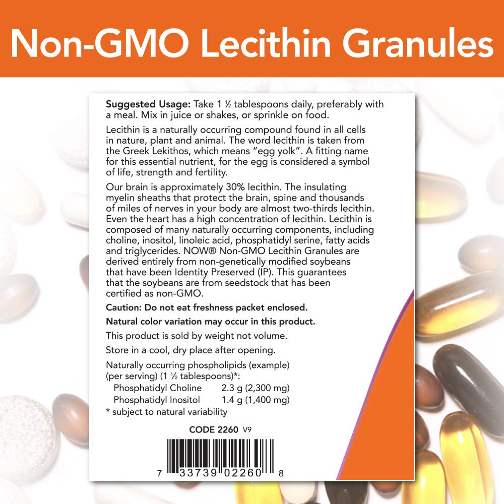 NOW Foods Lecithin Granules Non-GMO - 1 Pound - image 3