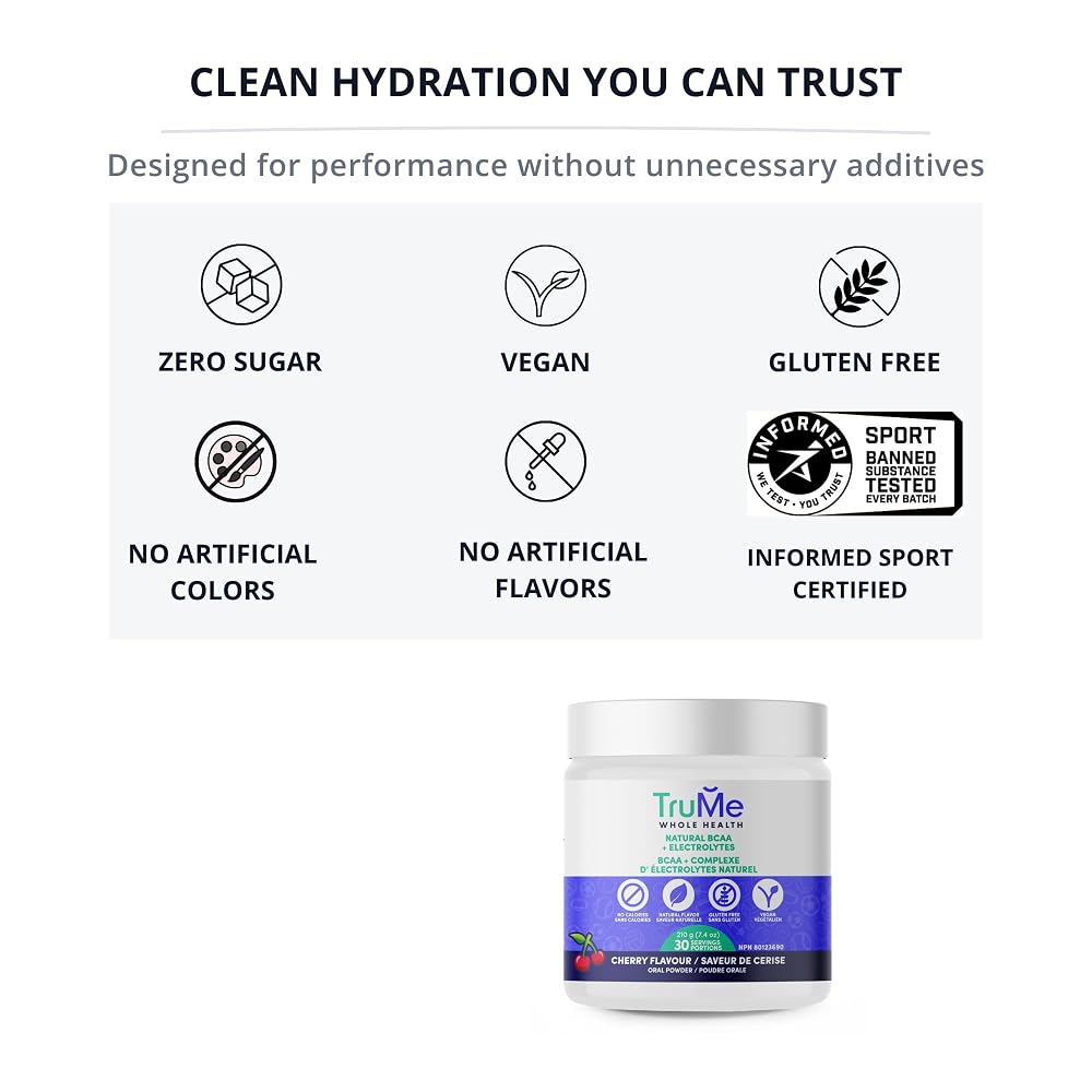 TruMe Whole Health Cherry BCAA Powder with Electrolytes - 7.41 oz - image 3